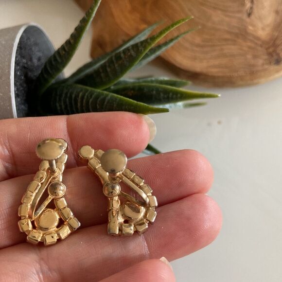 VINTAGE Rhinestone Earrings - Picture 3 of 3